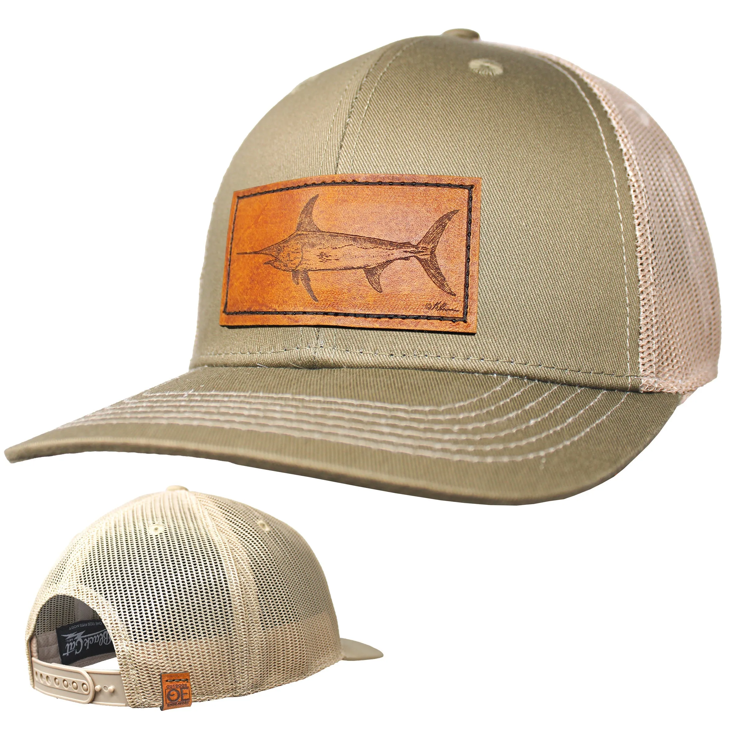 OE - Performance Trucker Hat - Swordfish Leather Patch