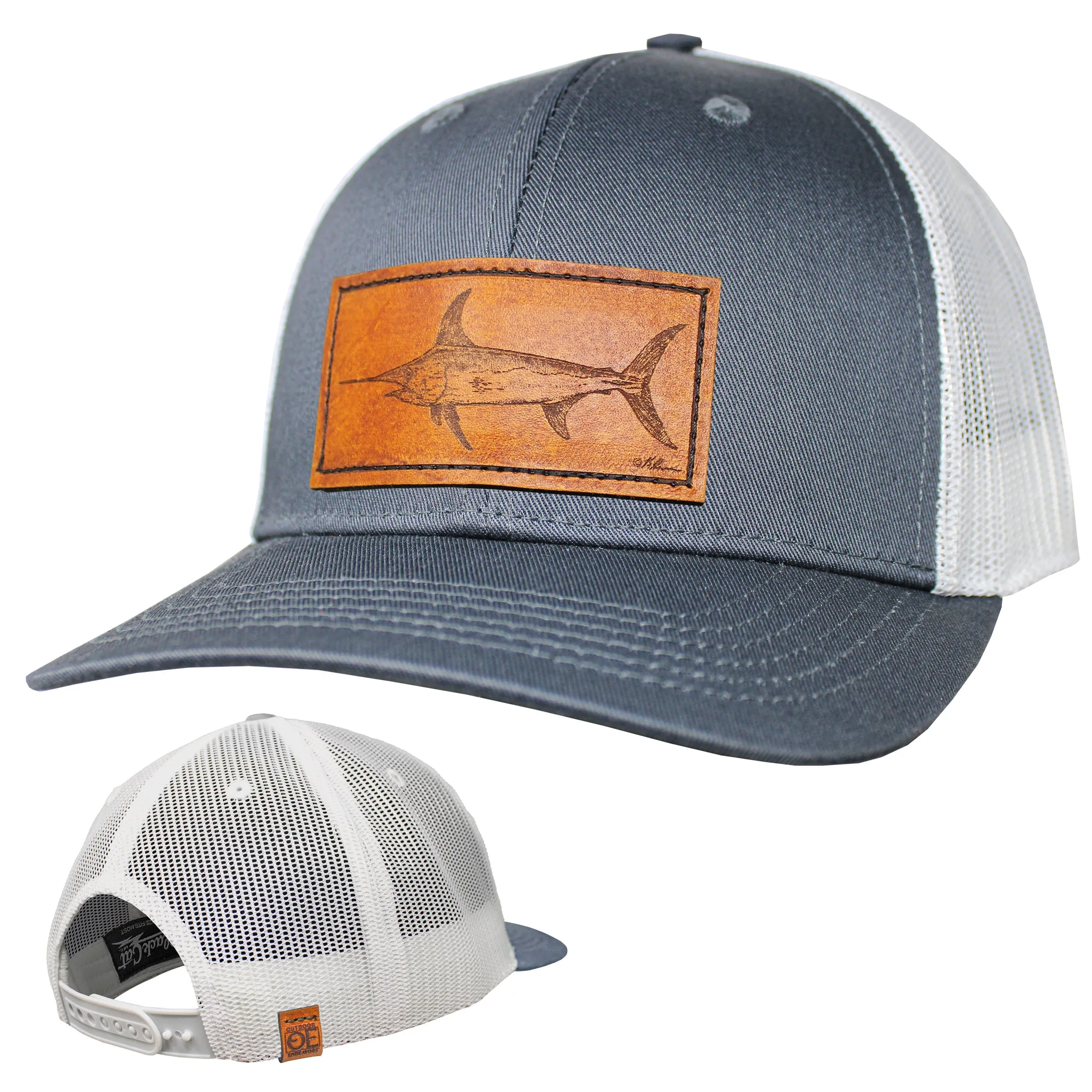 OE - Performance Trucker Hat - Swordfish Leather Patch