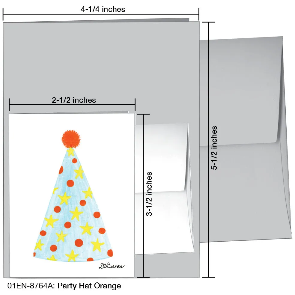 Party Hat Orange, Greeting Card (8764A)