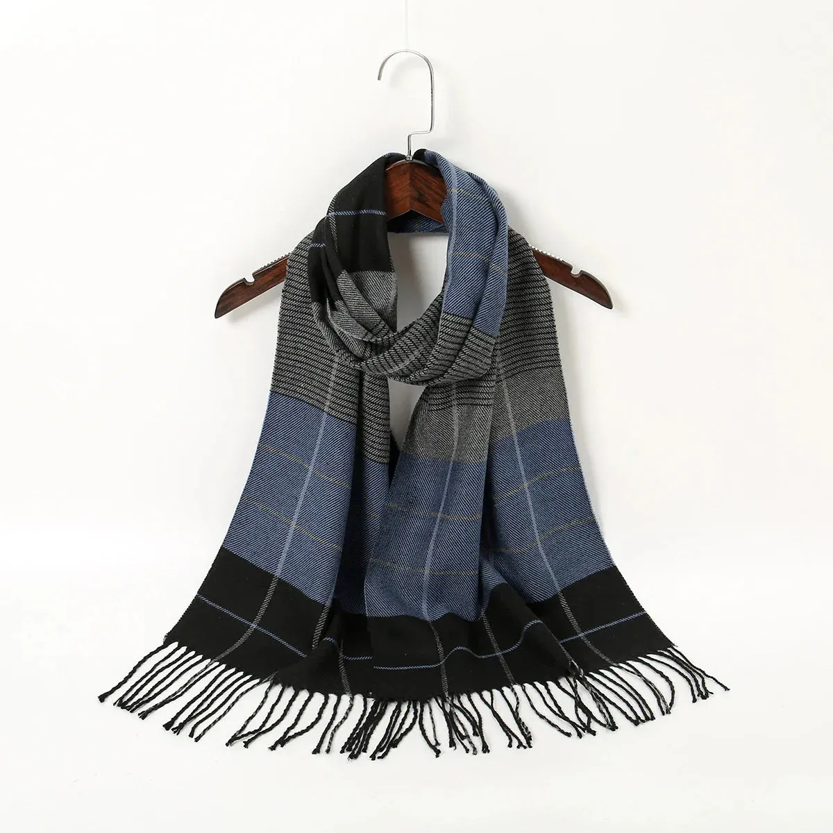 Plaid Print Cashmere Winter Pashmina Scarf - Luxury Travel Essential