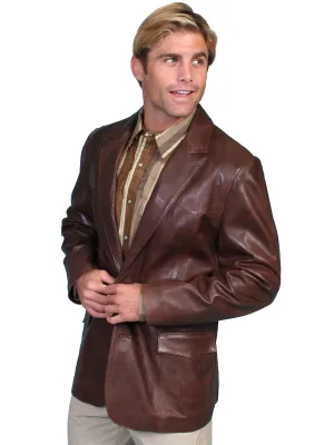 Scully Leather Mens Western Lambskin Blazer Chocolate 48