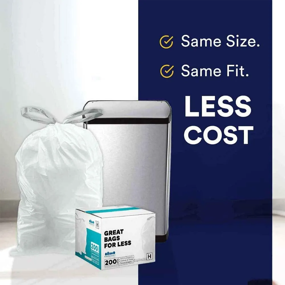 Simplehuman®* Compatible Trash Bags - Code E - 5.2 Gallon - 100/Case