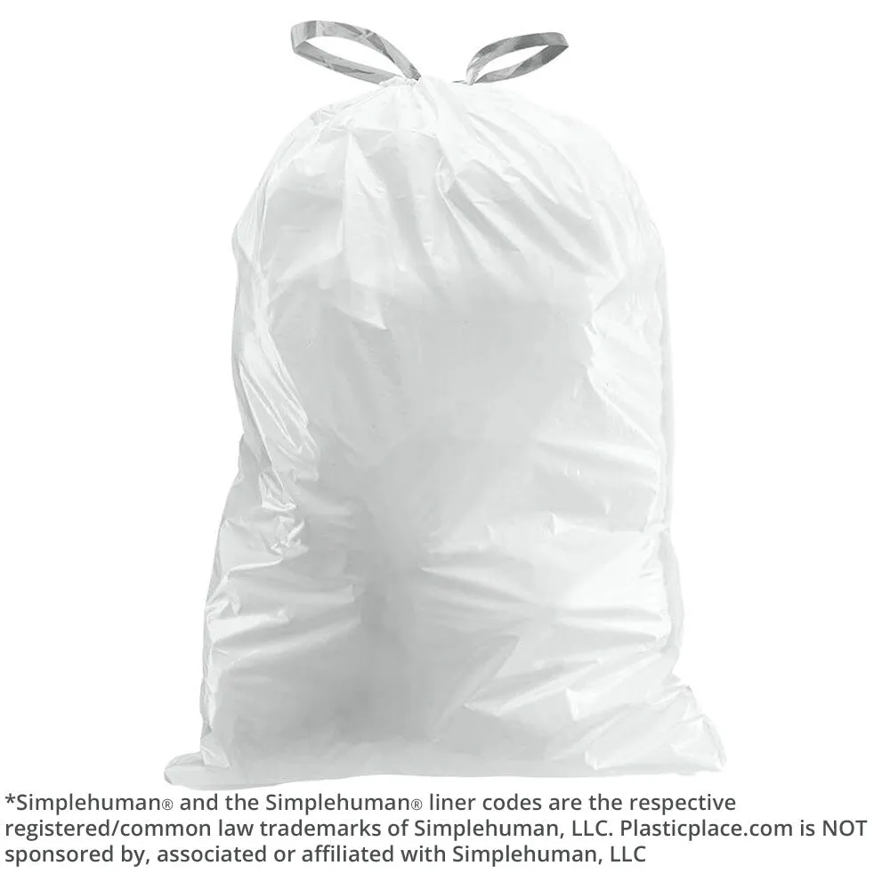 Simplehuman®* Compatible Trash Bags - Code E - 5.2 Gallon - 100/Case