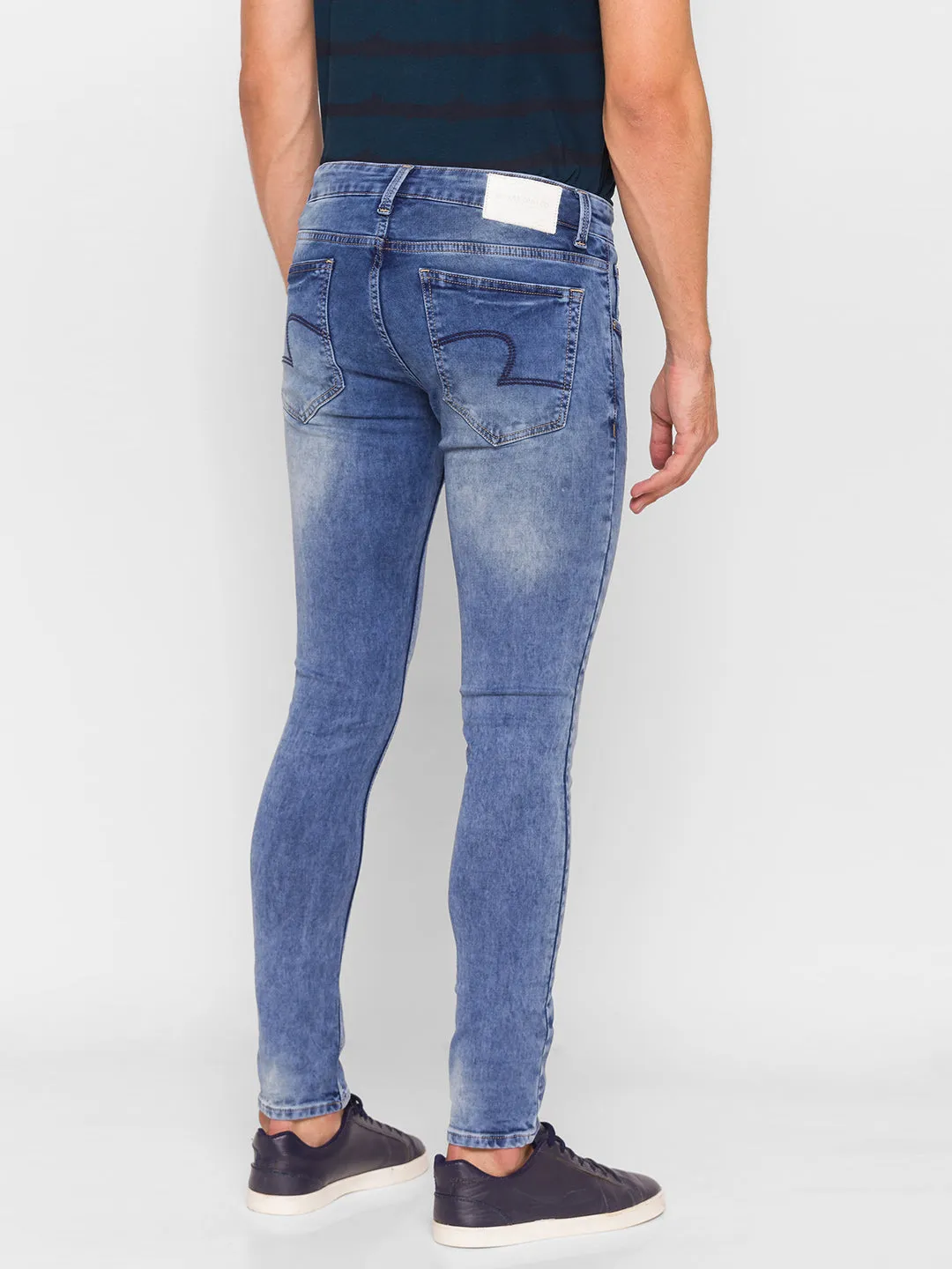 Spykar Blue Cotton Men Jeans (Super Skinny)