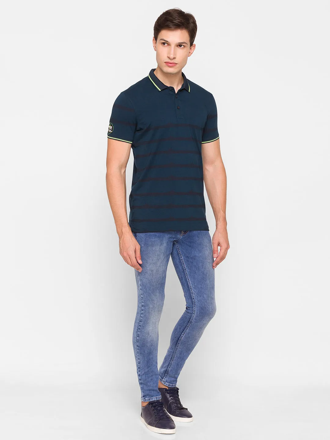 Spykar Blue Cotton Men Jeans (Super Skinny)