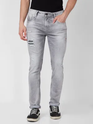 Spykar Low Rise Slim Fit Grey Jeans For Men