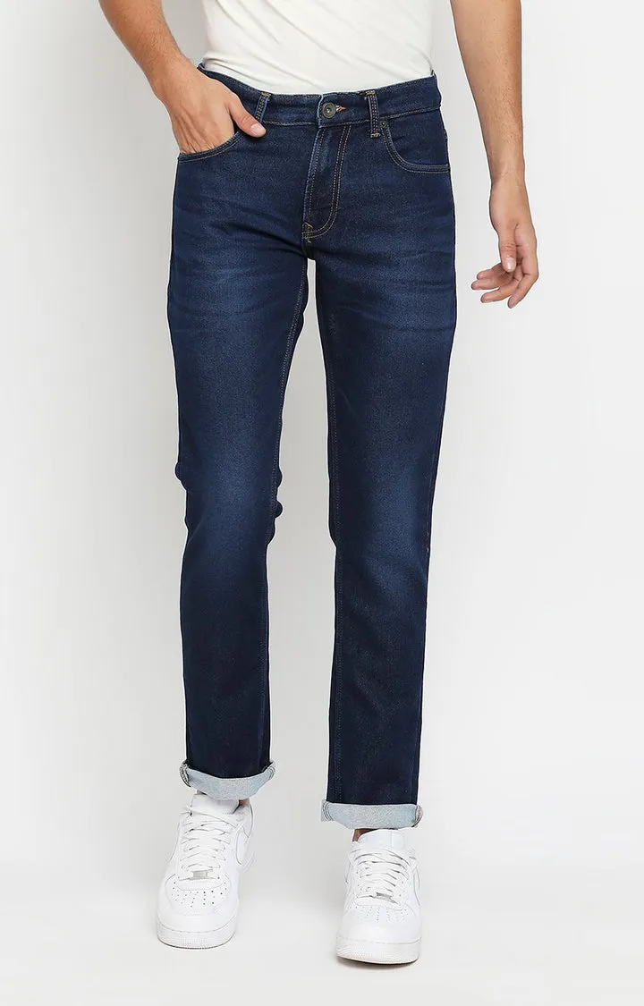 Spykar Men Blue Regular Fit Narrow Length Jeans (Rover)