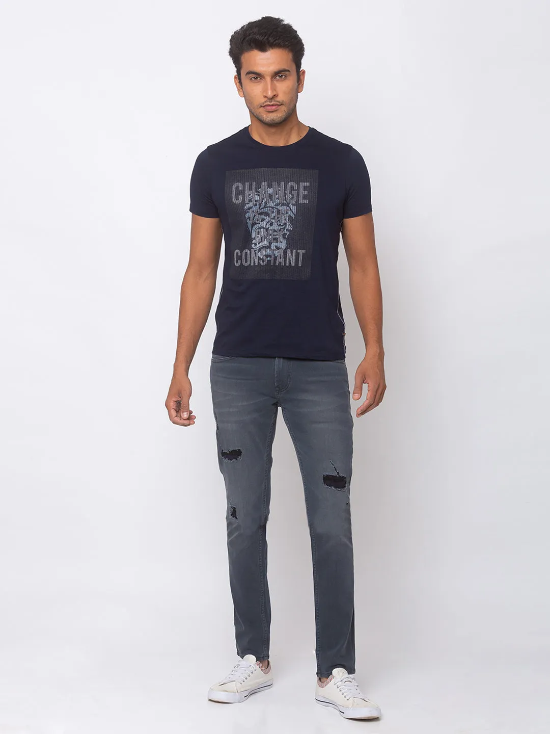 Spykar Men Cotton Grey Jeans