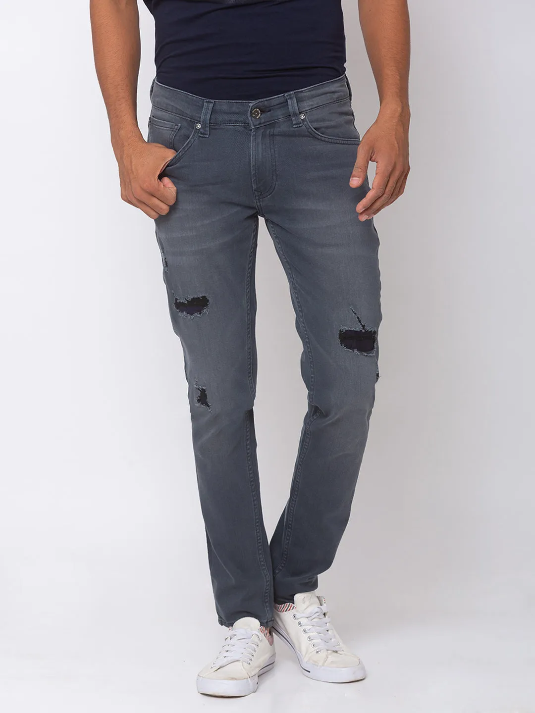 Spykar Men Cotton Grey Jeans