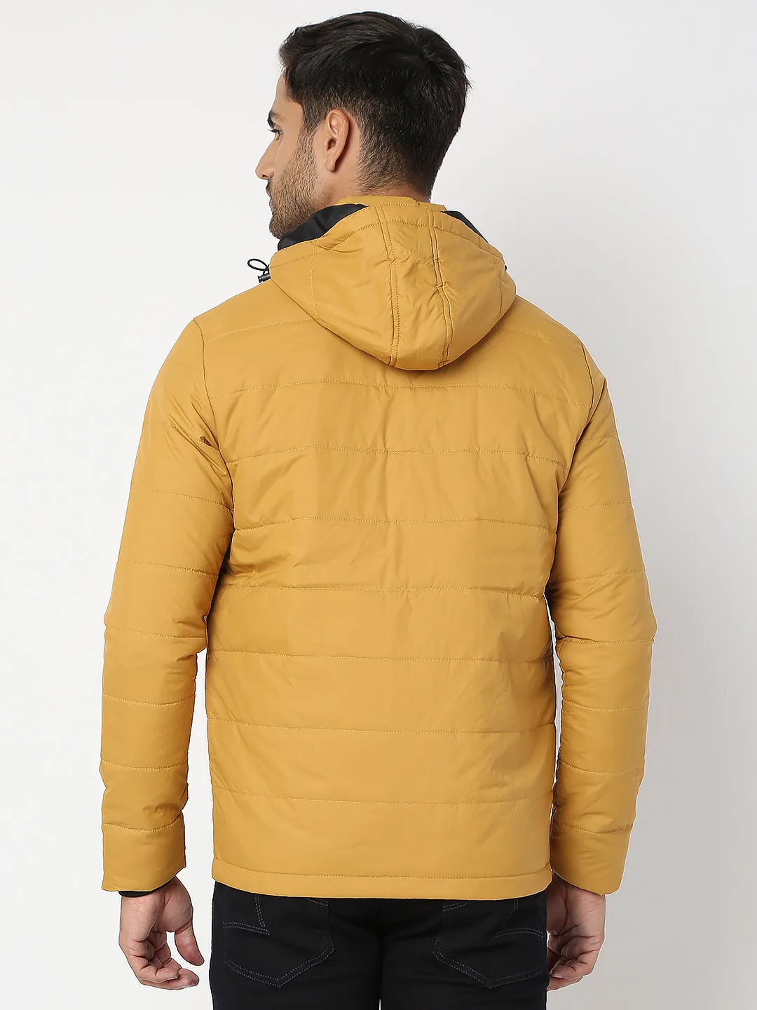 Spykar Men Mustard Nylon Regular Fit Jacket