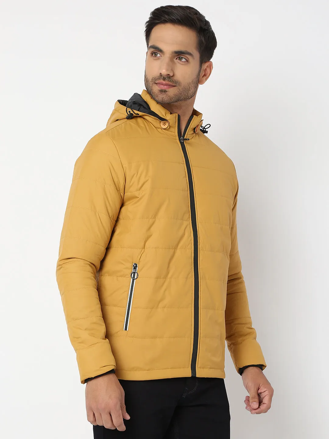 Spykar Men Mustard Nylon Regular Fit Jacket