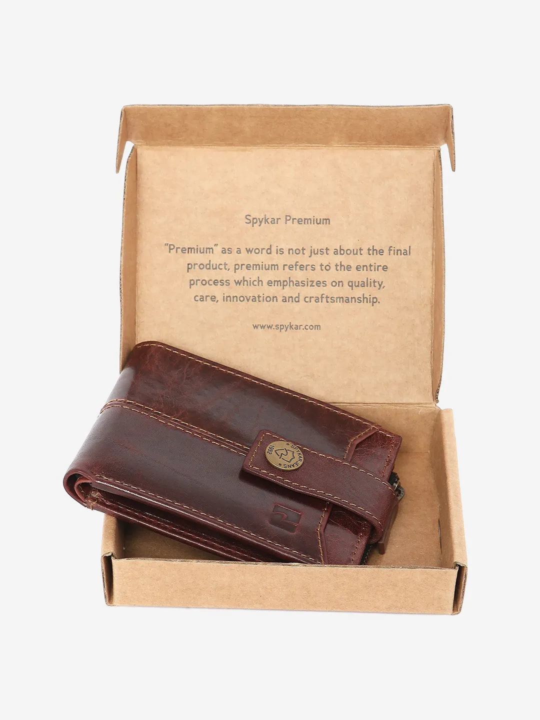 Spykar Men Wine Leather Wallet