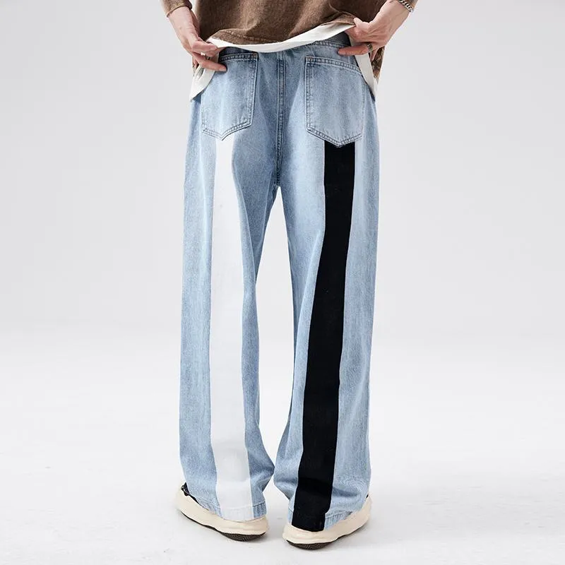 Straight Print Casual Unisex Wide-Leg Jeans