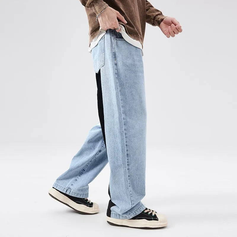 Straight Print Casual Unisex Wide-Leg Jeans