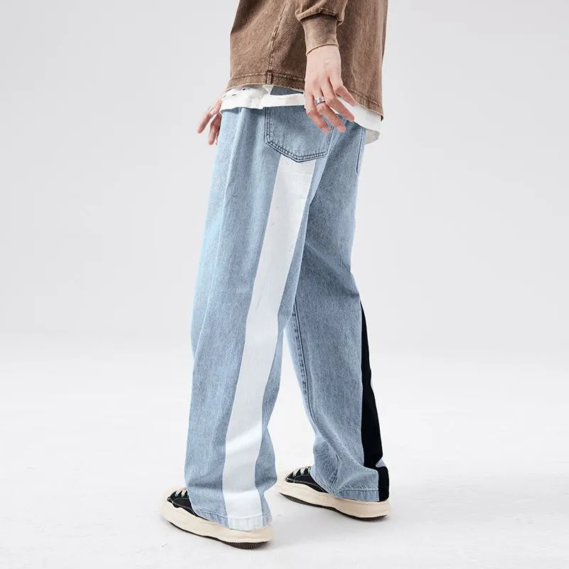 Straight Print Casual Unisex Wide-Leg Jeans