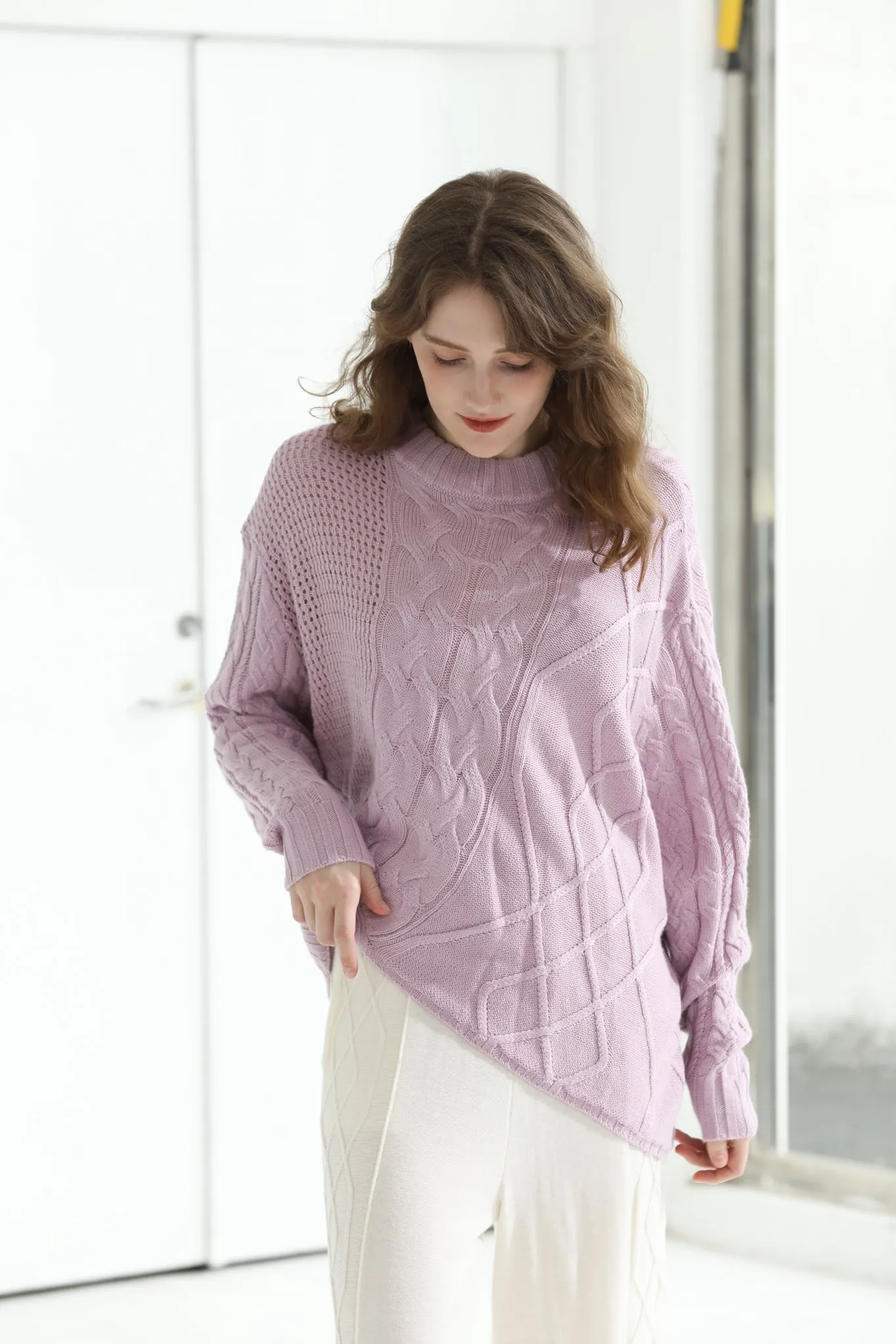 Sylphide | Babette Purple Cable Wool Sweater