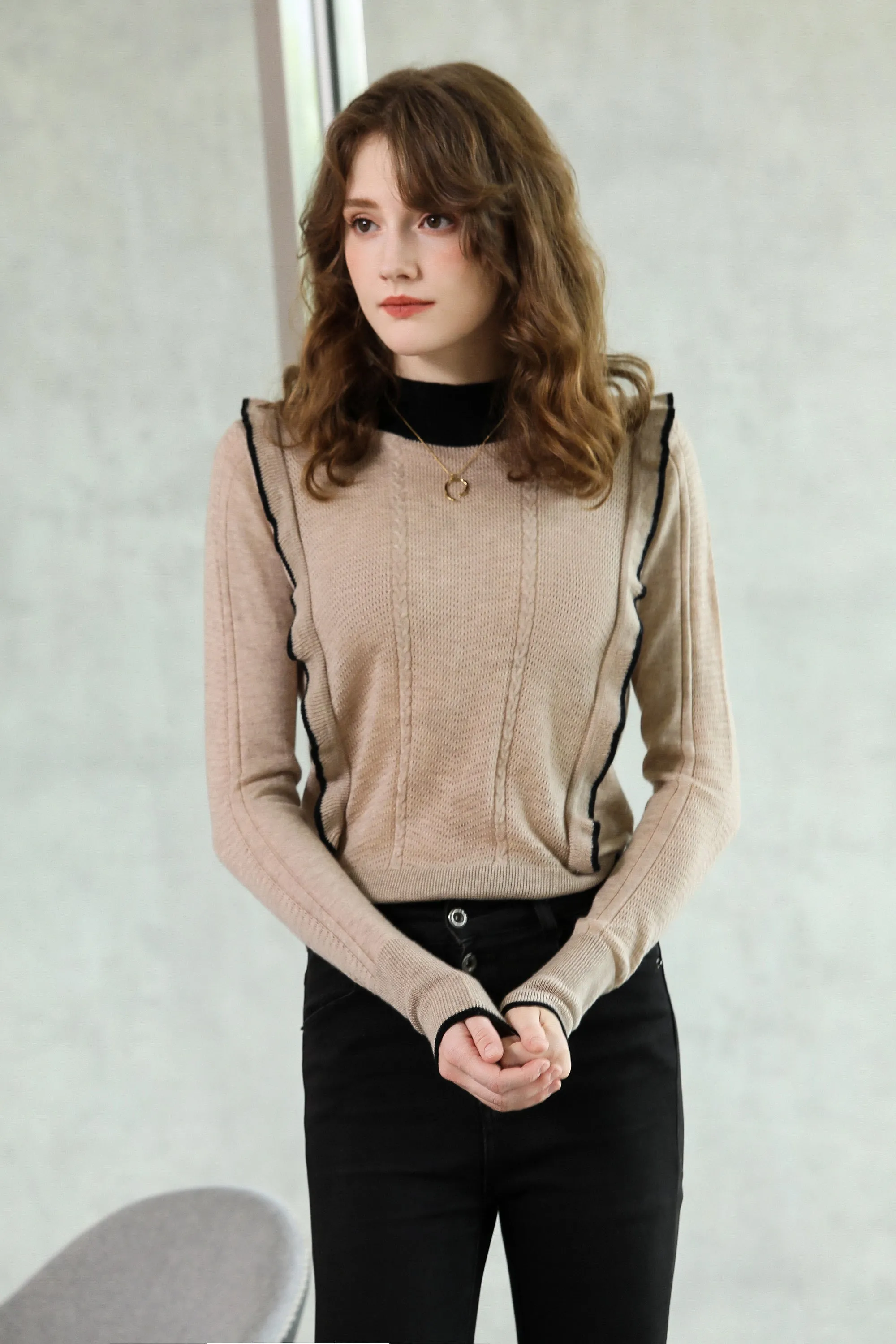 Sylphide | Carole Ruffle Wool Blend Sweater