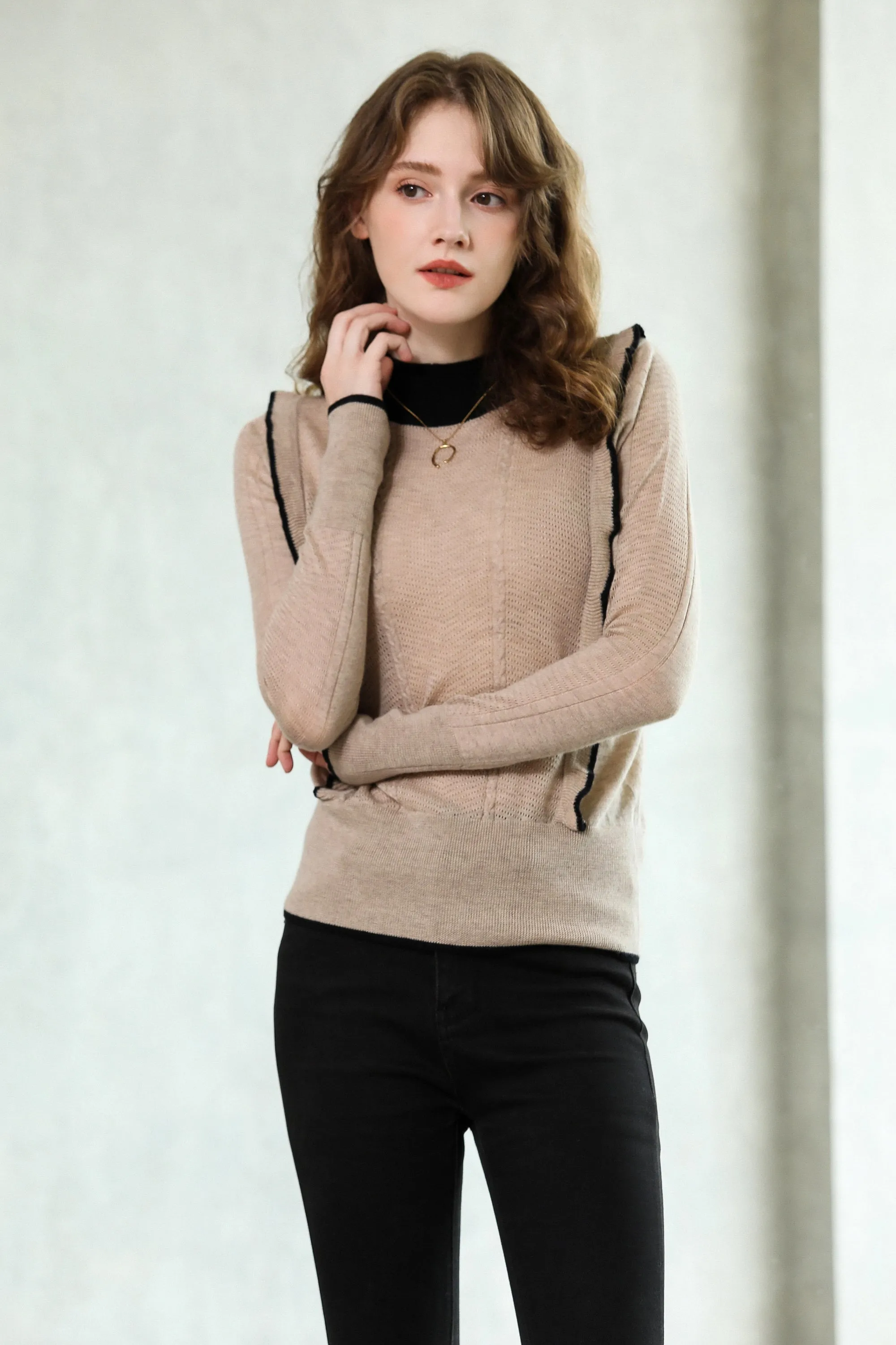 Sylphide | Carole Ruffle Wool Blend Sweater