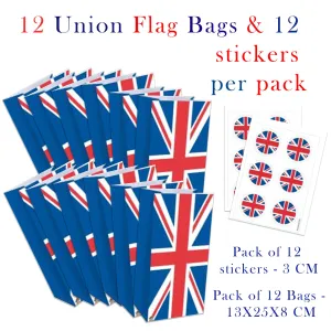 Union Jack Party Bags With Stickers - Platinum Jubilee - Celebrations Street Parties